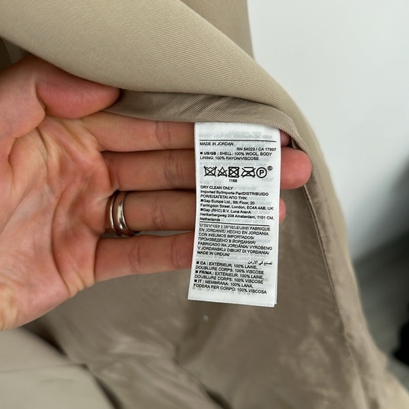 Banana Republic Wool In Italy Beige Oversized Blazer Vest/Sz:XS/NWOT - Picture 10 of 15